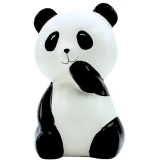 Sparfigur, Spartier, Spardose, Sparbüchse, Kinderspardose, Sparpanda, Sparschwein als Panda, Pandabär, Sparschwein, Dekopanda mit Sparfunktion aus Keramik in schwarz-weiß, L/B/H 10 x 10 x 15 cm.