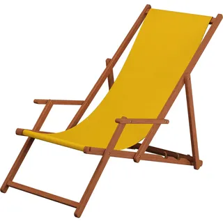 Gartenliege gelb Liegestuhl klappbare Sonnenliege Deckchair Strandstuhl Gartenmöbel 10-302 - Gelb