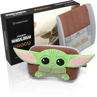 noblechairs Memory Foam Kissen-Set Grogu Edition – Nackenkissen & Lendenkissen, Weicher Veloursbezug, Entlastet Rücken & Nacken für Langen Sitzkomfort