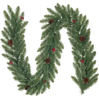 Black Box Trees Girlande Creston mit Tannenzapfen und Beeren Grün frosted Länge
