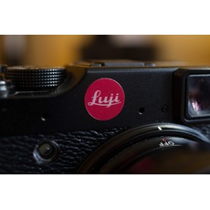 3x EppoBrand Fuji Aufkleber für Fujifilm X Series X10 X20 X30 X-Pro2 X-e2s Leica M Digital & Analog Kamera, Rot/Schwarz, 3 Stück, rot