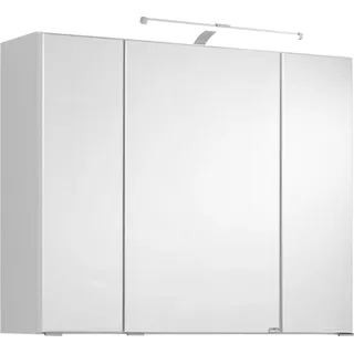Bologna 3D-Spiegelschrank, weiß, LED-Aufbauleuchte - Weiß