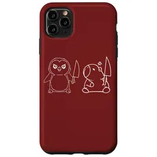 Hülle für iPhone 11 Pro Max Pinguin und Capybara und Messer
