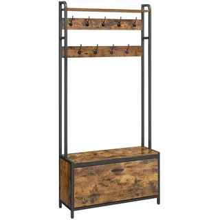 Mid.you Garderobe , Braun, Schwarz , Metall, Holzwerkstoff , 85x30x180 cm , Garderobe, Garderoben-Sets & Garderoben-Serien, Garderoben-Sets
