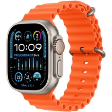 Bild von Watch Ultra 2 GPS+Cellular 49 mm Titaniumgehäuse, Ocean Armband orange One Size