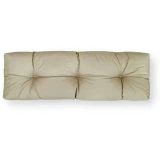 4L Textil Palettenkissen waschbar Palettenauflagen Europaletten Sitzkissen Rückenlehne wetterfest (Rückenlehne 120x40 cm, Beige Uv-beständig) - Beige