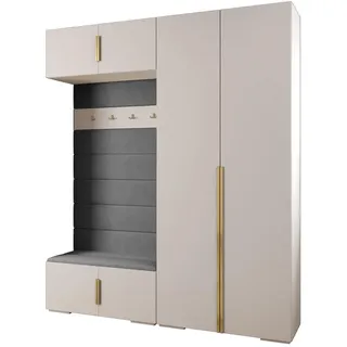 Abiks Möbel Garderoben-Set 236,7/200/47 , Metall , Nachbildung , 10 Fächer , 200x236.7x47 cm , Garderobe, Garderoben-Sets & Garderoben-Serien, Garderoben-Sets