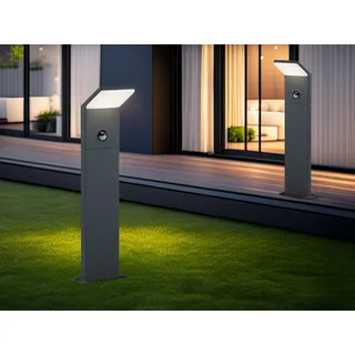 LED Pollerleuchte mit Bewegungsmelder Anthrazit 50cm 2 Stk. Terrassenbeleuchtung