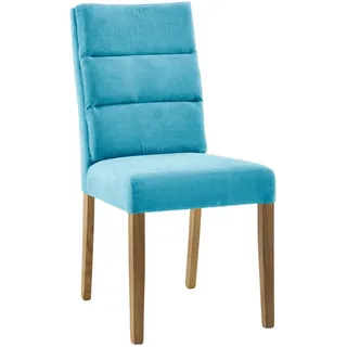 Cantus Stuhl, Türkis, Eiche, Holz, Textil, Eiche, massiv, eckig, 47x95x64 cm, Fsc, Esszimmer, Stühle, Esszimmerstühle, Vierfußstühle