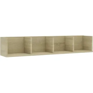 vidaXL CD Wandregal 4 Fächer Wandboard DVD Regal Aufbewahrung Hängeregal Bücherregal Medienregal Dekoregal Sonoma-Eiche 100x18x18cm Holzwerkstoff