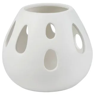 Ambia Home Vase , Weiß , Keramik , bauchig , 12.5 cm , nur für Seiden- und Kunstblumen geeignet, nur zu Dekorationszwecken, zum Stellen , Dekoration, Vasen, Keramikvasen