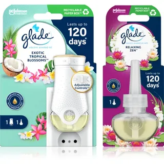 GLADE Electric scented oil Exotic Tropical Blossom + Relaxing Zen vorteilhafte Packung 3 St.