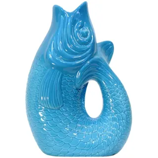 Gift Company - Monsieur Carafon -Vase/Blumenvase - Steingut - S - Lagoon/Blau - 17 x 10 x 24,3 cm - 1,2 Liter