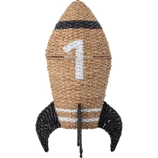 Bloomingville Mini Aufbewahrungskorb Cosmina aus Seegras mit Deckel 40 x 40 x 68,5 cm schwarz