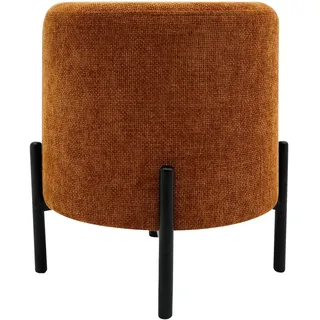Mobili Rebecca - Hocker, Rebecca Mobili Semal 43,5x38x38 Polyestergewebe Stahl, Orange Schwarz Modern