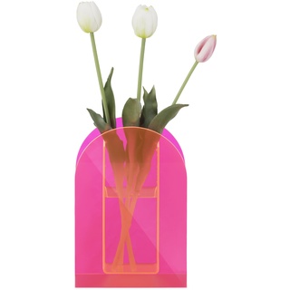 Navaris Acryl Vase pink - transparente Blumenvase aus Acrylglas - Deko für Wohnzimmer Schlafzimmer Büro - für Blumen und Trockenblumen