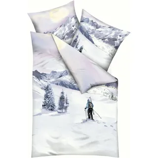 KAEPPEL Winter Wanderer Skifahrer Lila 155 x 220 cm + 2 x 80 x 80 cm