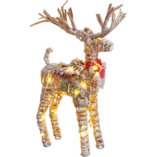 Weihnachtsdeko LED Beleuchtet Weihnachtsbeleuchtung Rentier mit Timer 5287527 - Naturbelassen