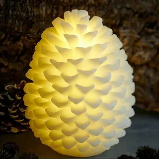LED-Kerze in Form einer Wachskegel 13 cm - Braun