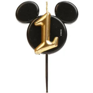 Dekora Micky Maus Geburtstagskerze 8,5 cm schwarz-gold