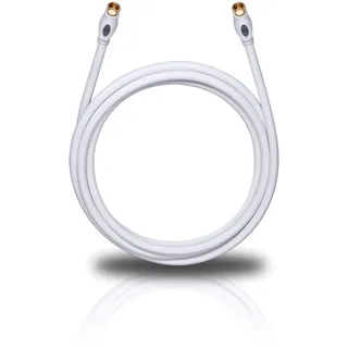 Oehlbach Transmission Plus S - OFC Sat-Kabel, Antennenkabel für Satellit und Sky Receiver - F-Stecker m/m, DVB-S/S2, HDTV, 4k UHD - 75cm weiß