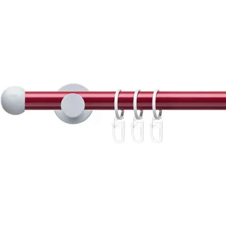 Gardinenstange LIEDECO "Fertigstilgarnitur 20 mm Power Celebration Kugel" Gr. 1, rot (rot, weiß), L:160cm Ø:2mm, Eisen, Gardinenstangen, Gardinenstange, Gardinenstange Komplett, Farbkombination