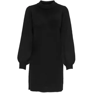 JDY Damen kurzes Strickkleid JDYRue High Neck Langarmkleid mit Stehkragen 15238237 Black M