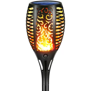 Moxled Solarlampen für Außen Garten - Solar Fackel mit Realistischer Flammeneffekt, IP65 Wasserdicht Gartenfackeln Solarleuchten für Außen, Hinterhöfe, Gärten, Rasen Beleuchtung
