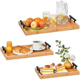 Relaxdays Relaxdays, Tablett, 3x Tablett