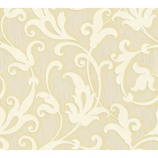 A.S. Création Architects Paper Textiltapete Tessuto Tapete mit Ornamenten barock 10,05 m x 0,53 m gelb metallic Made in Germany 954902 95490-2