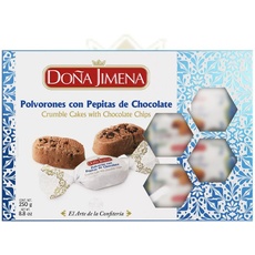 DOÑA JIMENA – Schoko-Polvorones mit Schokoladenstückchen, höchste Qualität, typisches Weihnachtsgebäck, handwerklich hergestelltes Rezept, 250 g