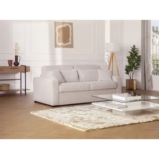 Schlafsofa mit Matratze 4-Sitzer - Liegefläche 160 cm - Matratze 16 cm - Cord - beige - MONDOVI
