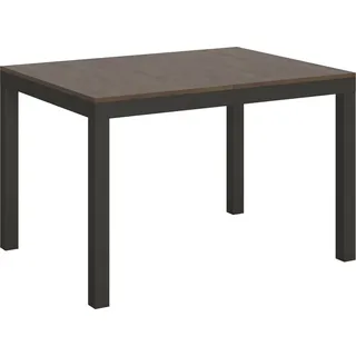 Ausziehbarer Tisch 90x120/224 cm Everyday Evolution Walnuss-Anthrazit-Gestell - Dunkelbraun