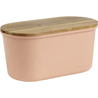 ECHTWERK Brotkasten “FRESH“, Brotbox, Brotaufbewahrung, Platzsparende Aufbewahrungsbox, Brotkorb mit Deckel & Schneidebrett aus Akazienholz, für 1 kg Brot, 37 cm x 22 cm x 17 cm, lachsrosa