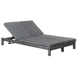 Outsunny Doppelliege 195 x 120 x 28 cm Grau
