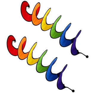 SEABABOO 2PCS Spiral Windmühle Outdoor windfahne Camping spirale Wind Spinner Regenbogen Windspirale Twister Windspiel Spirale Windmühle Wind Spinner UV-Schutz und wetterfeste Bunte Gartendekoration
