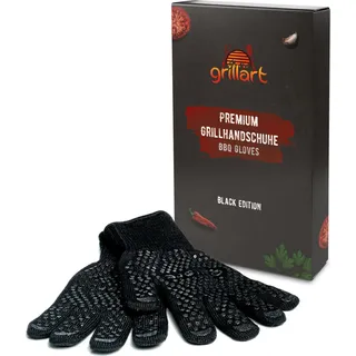 Hochwertige Grillhandschuhe Black Edition – extrem hitzebeständig aus Aramidfasern - Schwarz