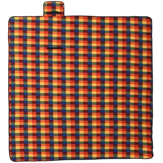 vidaXL Picknickdecke Faltbar Mehrfarbig Kariert 200x200 cm Samt - Bunt