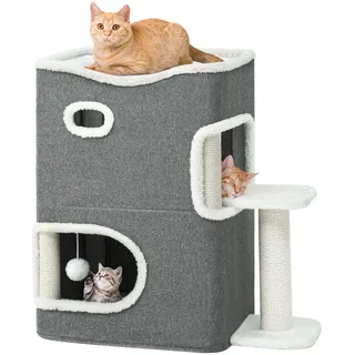 YITAHOME Katzenhaus Indoor Faltbare, Katzenhöhle Große Katzen, Katzenhöhle mit Kratzfläche für Regal, Katzen Haus,cat House cave, katzenbett höhle katzenverstec katzenhöle Katzentonne Katzen Klettern