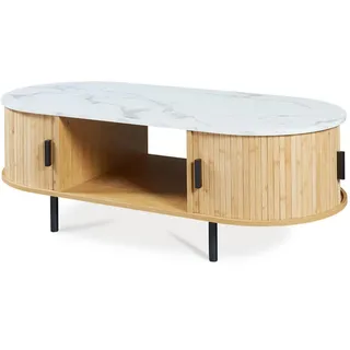 [en.casa] Tvedestrand Weiß Bambus 120 x 55 x 40 cm