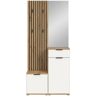 HBZ Xora Garderobe Garderobenschrank 88x195x35 cm Weiß