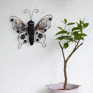 LED-Solar-Wanddeko 'Butterfly',Schmetterling,schw. - Schwarz