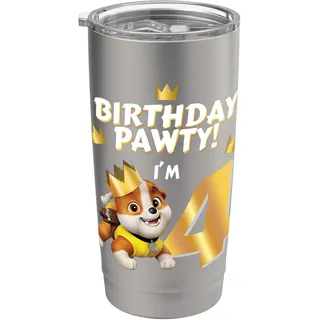 Offizielles Paw Patrol Rubble Birthday Pawty I'm 4 Party Doppelwandiger Edelstahl-Thermobecher