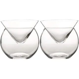 DUEBEL Kaviar Glas Kühler & Garnelen Servier Set - Perfekt für Cocktails! Universeller Martini Server, 2-teiliges Set für gekühlte Getränke.