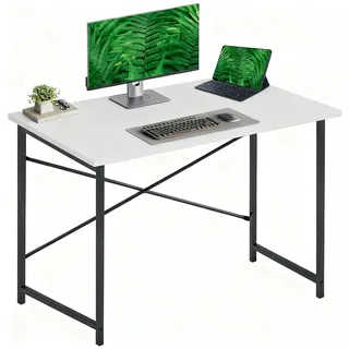 DUMOS Schreibtisch Computertisch Bürotisch mit Kopfhörer Halter und Aufbewahrungstasche Kleiner Schreibtisch Arbeitszimmer Holz PC Tisch Officetisch für Home Office