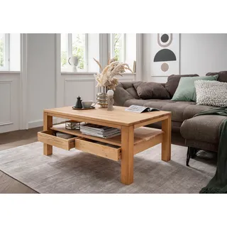 Paroli Couchtisch »Bora«, aus massivem Eichenholz, im Landhaus-Stil, Breite 110 cm, braun