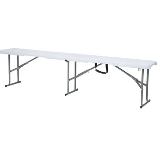 AXI Elba Bierbank Klappbar aus Kunststoff in Weiss | Klappbare Gartenbank  / Picknickbank Für Garten, Balkon oder Campingplatz | 183 x 28 x 43 cm - Weiß