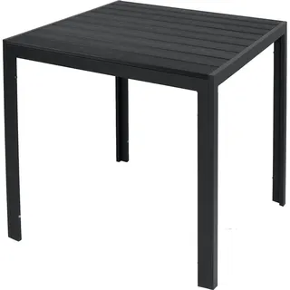 Mojawo Gartentisch 80 x 80 x 74 cm Anthrazit/Schwarz