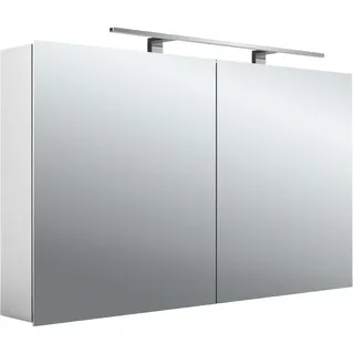 emco mee LED-Lichtspiegelschrank, aluminium, 2 Türen, Aufputzmodell, LED-Leuchte, 1200mm, 949805053