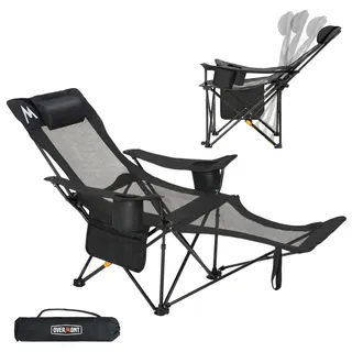 Overmont Campingstuhl 2-in-1 Faltbar